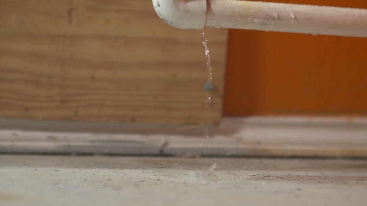 Water leaking from a failed pipe